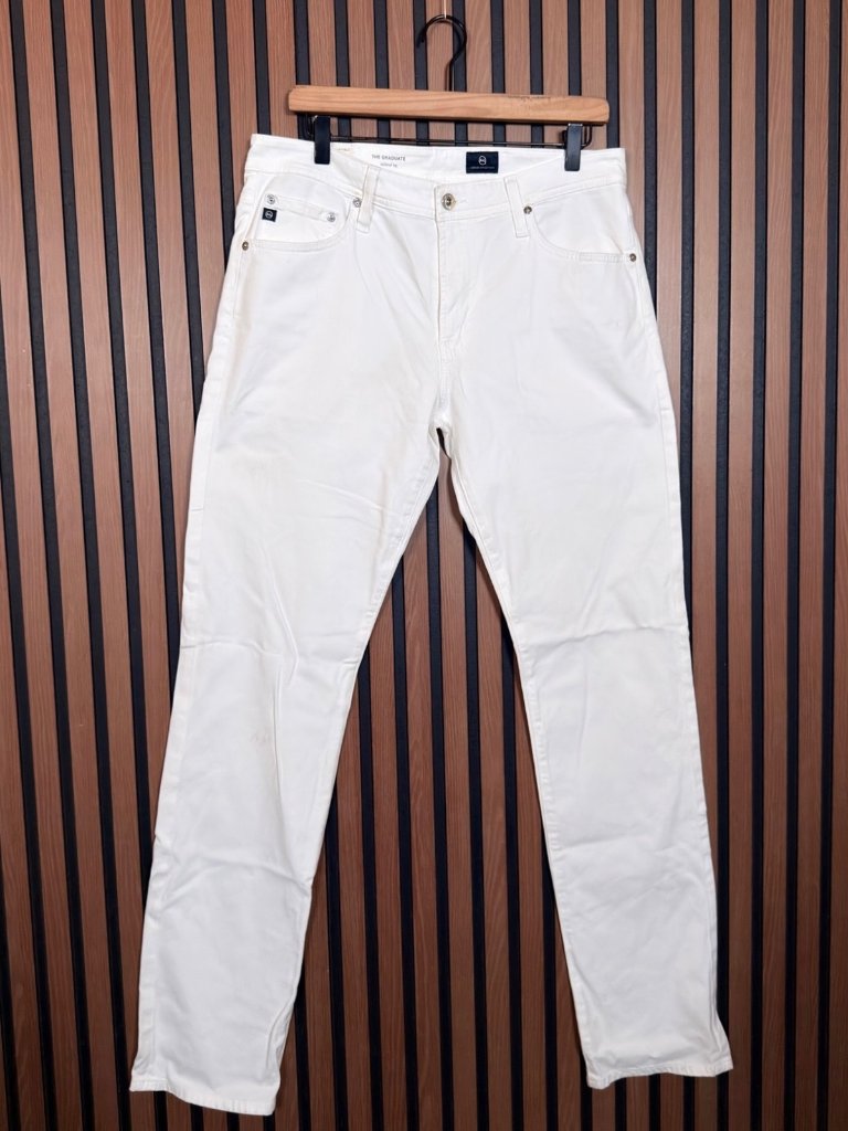 Ag Adriano Goldschmied Pants 32 X 34 Mens White The Graduate Tailored Leg
